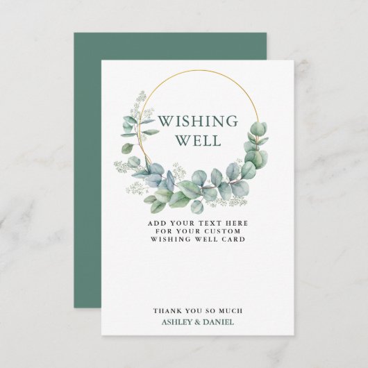 Eukalyptus Greenery Wedding Well Well Card Einladung (Vorne/Hinten)