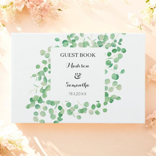 Eukalyptus Greenery Wedding White Green Foto Gästebuch