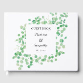 Eukalyptus Greenery Wedding White Green Foto Gästebuch (Vorderseite)