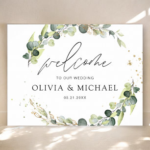 Eukalyptus Greenery Wedding Willkommen Elegantes S Poster