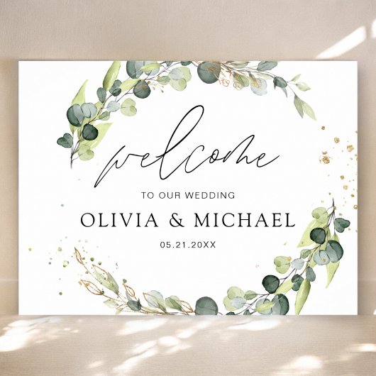 Eukalyptus Greenery Wedding Willkommen Elegantes S Poster