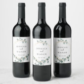 Eukalyptus Greenery Wedding Wine Labels Weinetikett (Flaschen)