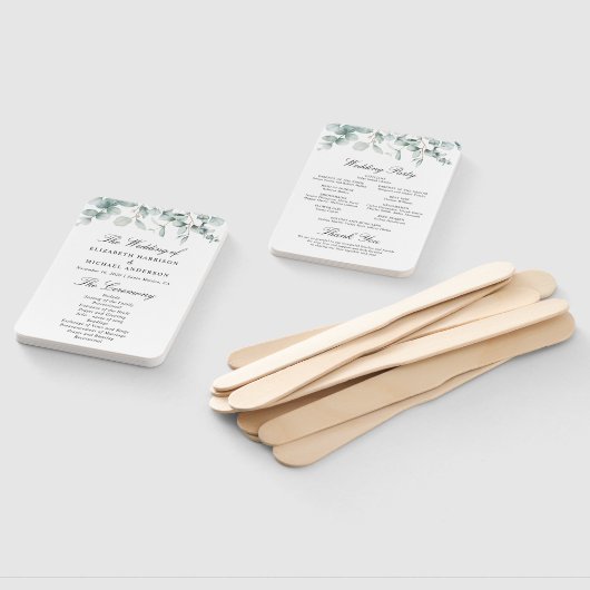 Eukalyptus Greenery Wedding Zeremony Program Fächer (Non-assembled)