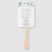 Eukalyptus Greenery Wedding Zeremony Program Fächer (Vorderseite)