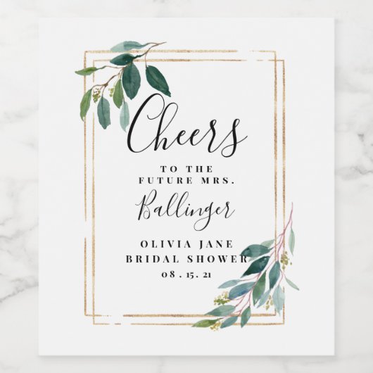 Eukalyptus Greenery Weinlabel Weinetikett (Einzelnes Label)