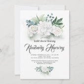 Eukalyptus Greenery Weißes Brautparty Einladung (Vorderseite)