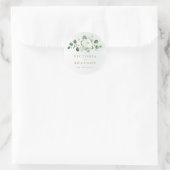 Eukalyptus Greenery white floral rustic monogram Runder Aufkleber (Tasche)