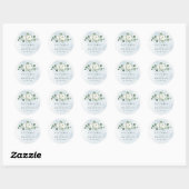 Eukalyptus Greenery white floral rustic monogram Runder Aufkleber (Blatt)