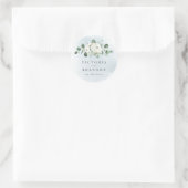 Eukalyptus Greenery white floral rustic monogram Runder Aufkleber (Tasche)