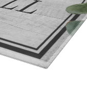 Eukalyptus Greenery White Wood Couple Wedding Gesc Schneidebrett (Ecke)