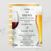 Eukalyptus Greenery Wine and Brews Couples Dusche Einladung (Vorne/Hinten)