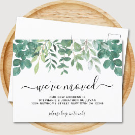 Eukalyptus Greenery Wir haben uns bewegt Ankündigungspostkarte