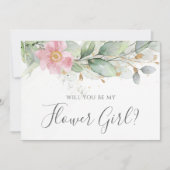 Eukalyptus Greenery wirst du mein Blumenmädchen se Einladung (Vorderseite)