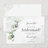 Eukalyptus Greenery wirst du meine Bridesmaid-Kart Einladung (Vorne/Hinten)