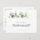 Eukalyptus Greenery wirst du meine Bridesmaid-Kart Einladungspostkarte (Vorne/Hinten)
