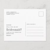 Eukalyptus Greenery wirst du meine Bridesmaid-Kart Einladungspostkarte (Rückseite)