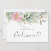 Eukalyptus Greenery wirst du meine Bridesmaid sein Einladung (Vorderseite)