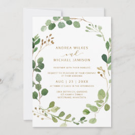 Eukalyptus Greenery Wood Wedding Einladung