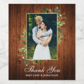 Eukalyptus Greenery Wood Wedding Weinetikett (Einzelnes Label)