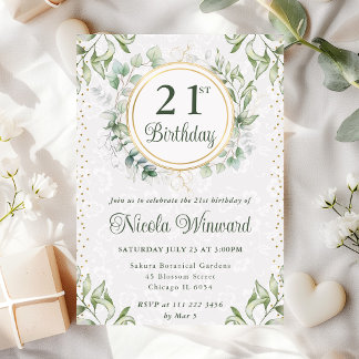 Eukalyptus Greenery Wreath Birthday Einladung