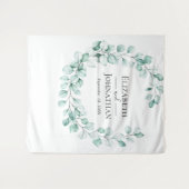 Eukalyptus Greenery Wreath Watercolor Wandteppich (Vorderseite (Horizontal))