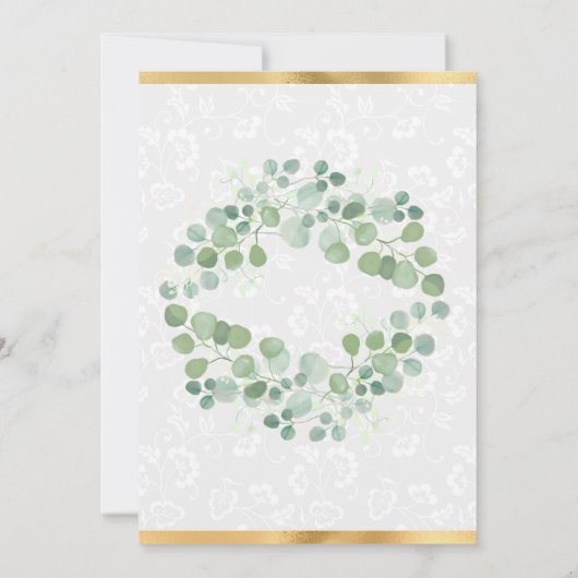 Eukalyptus Greenery Wreath Wedding Save The Date (Rückseite)