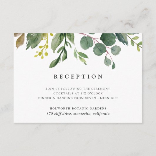 Eukalyptus Grove Empfang Card Begleitkarte (Vorderseite)