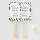 Eukalyptus Grove Greenerenerity Wedding Willkommen Fächer (Vorne und Hinten)