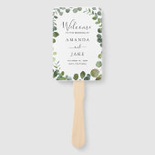Eukalyptus Grove Greenerenerity Wedding Willkommen Fächer (Vorderseite)