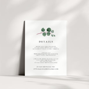 Eukalyptus Grove Guest Information Card Begleitkarte