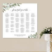 Eukalyptus-Grün-Alphabetischer Sitzplan Poster