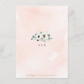 Eukalyptus grün Anemone Blütenhochzeit Begleitkarte (Rückseite)