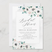 Eukalyptus grün Anemone Brautparty Einladung (Vorderseite)