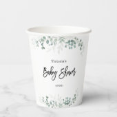 Eukalyptus-Grün Baby-Party Pappbecher (Rückseite)