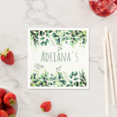 Eukalyptus-Grün-Babyparty-Dankeskarten Serviette (Beispiel)