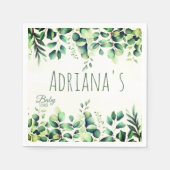 Eukalyptus-Grün-Babyparty-Dankeskarten Serviette (Vorderseite)