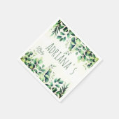 Eukalyptus-Grün-Babyparty-Dankeskarten Serviette (Ecke)