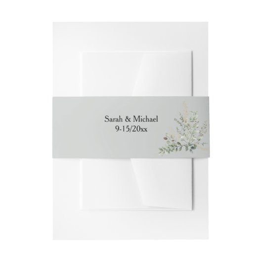 Eukalyptus-Grün-Bauchband Einladungsbanderole (Vorderseite Beispiel)