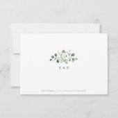 Eukalyptus grün blühende rustikale Hochzeit RSVP Karte (Rückseite)