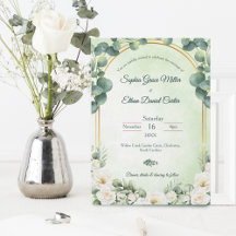 Eukalyptus-Grün Botanische Hochzeitseinladung