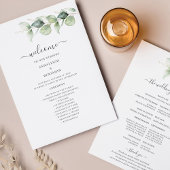 Eukalyptus Grün Botanisches Hochzeitsprogramm
