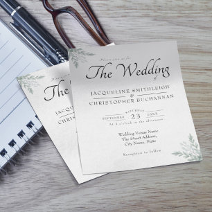 Eukalyptus Grün Budget Hochzeitseinladung Flyer