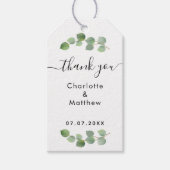 Eukalyptus grün danke Ihnen Hochzeit Geschenkanhänger (Vorderseite)