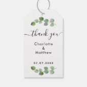 Eukalyptus grün danke Ihnen Hochzeit Geschenkanhänger (Rückseite)