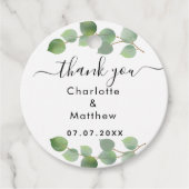 Eukalyptus grün danke Ihnen Hochzeit Geschenkanhänger (Vorderseite)