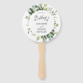 Eukalyptus-Grün, einfaches, elegantes Hochzeitspro Fächer (Vorderseite)