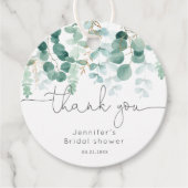 Eukalyptus grün elegante Bridal vielen Dank Geschenkanhänger (Vorderseite)