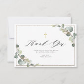 Eukalyptus grün eleganter Rahmen Dank Karte (Vorderseite)