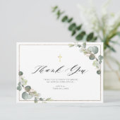 Eukalyptus grün eleganter Rahmen Dank Karte (Stehend Vorderseite)