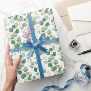 Eukalyptus-Grün Elegantes Muster Geschenkpapier
